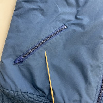 Vintage L.L. Bean Fleece Lined Bomber Jacket Size Large Blue